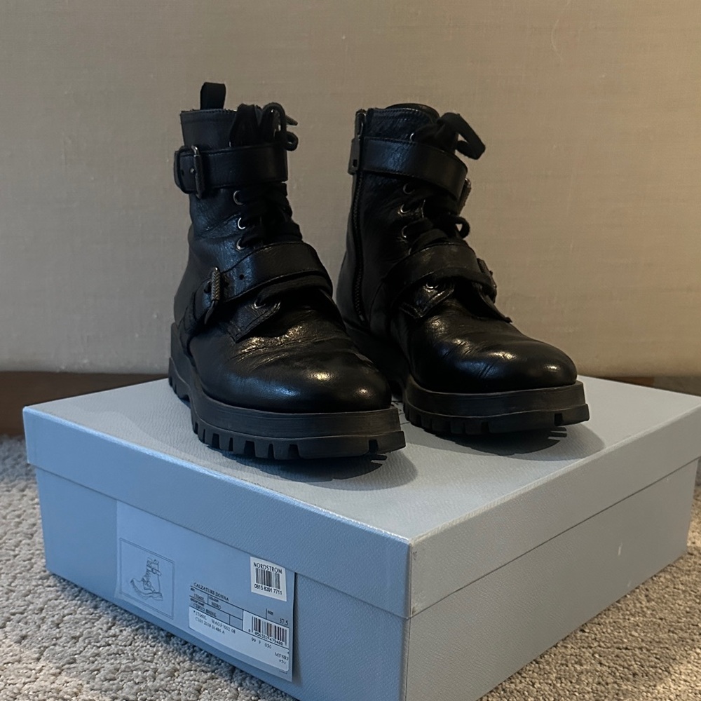 Prada Black Combat & Moto Boots